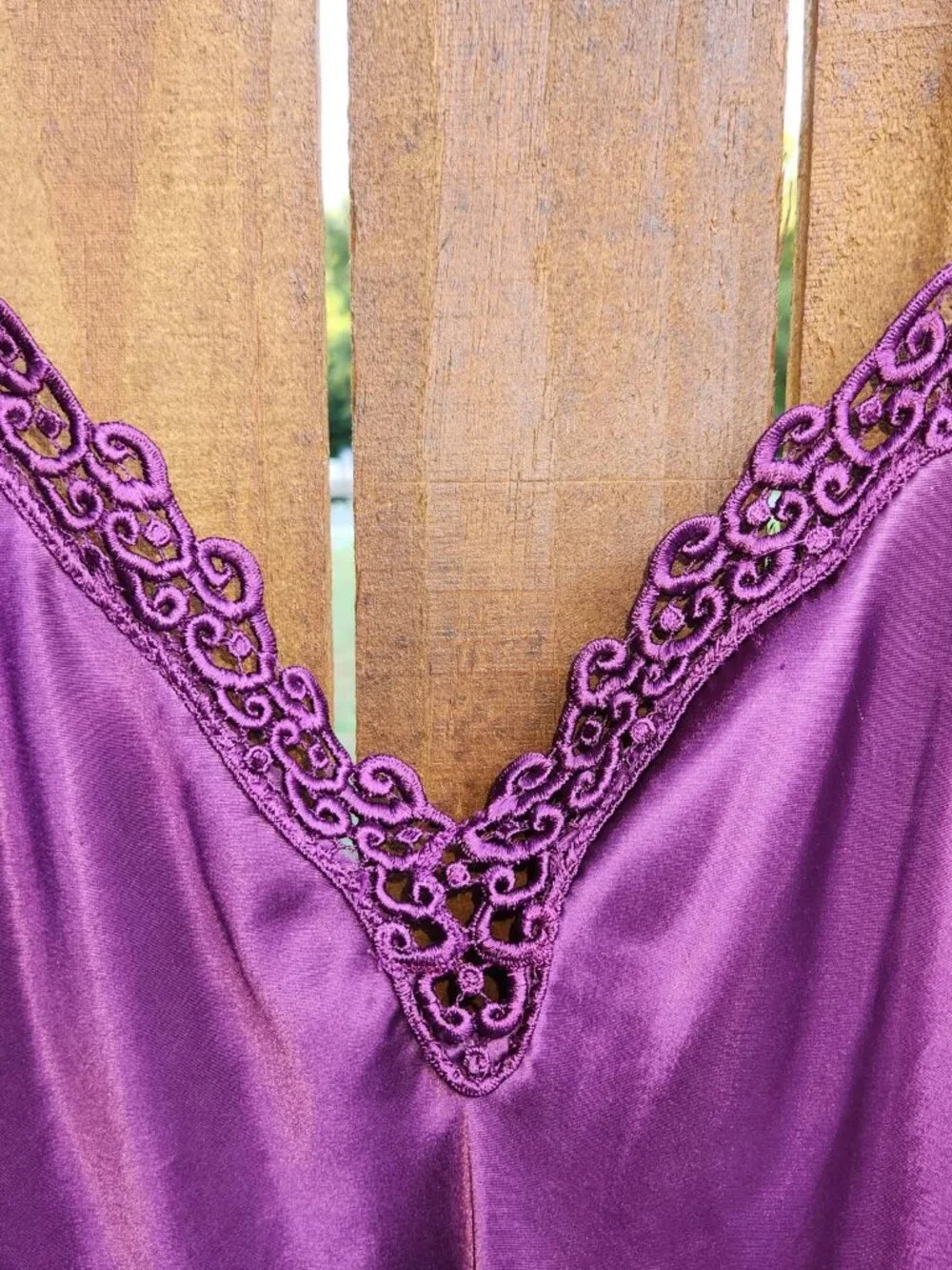 Large Women's Purple Nightie Lingerie Sleepwear SEXY Chemise Silky